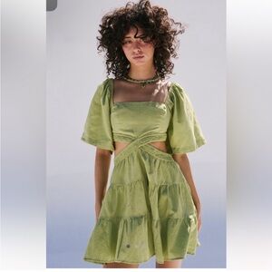 Free People cross of sunlight in lime green